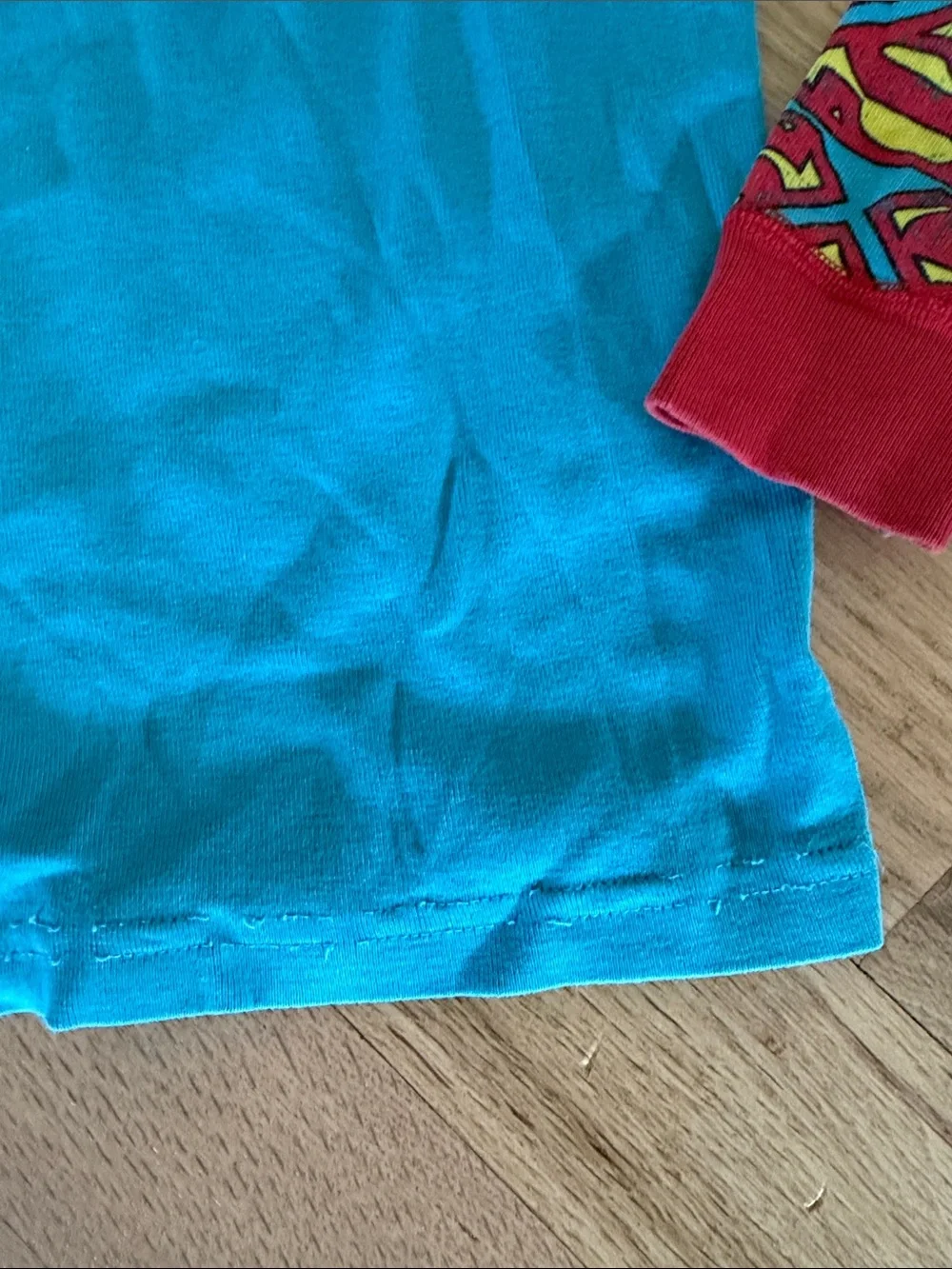 Hanna Andersson Superman theme Red/Blue/Yellow Kids Organic Pajama Set sz 10